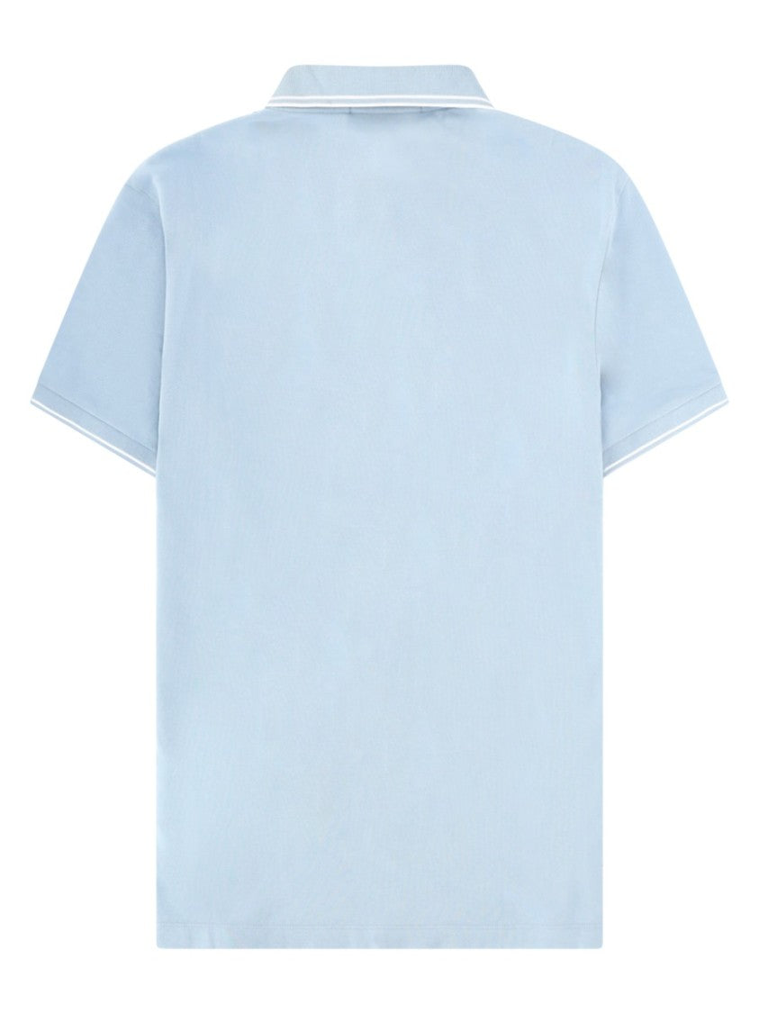 Stone Island Light Blue Tipping Rectangular Logo Polo Shirt