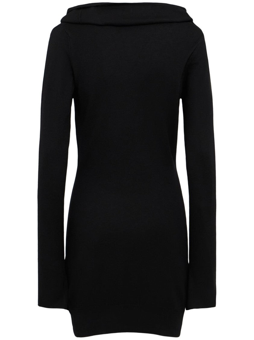 The Attico Fitted Mini Dress With Long Sleeves And Buttoned Front Placket