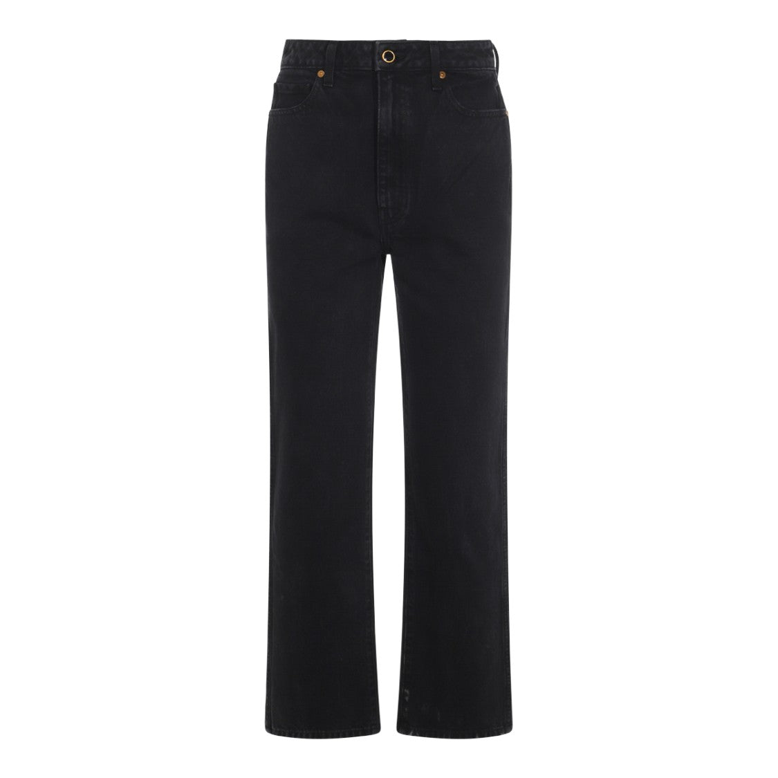 Khaite Straight-Leg High-Waist Black Denim Jeans With Classic Five-Pocket Styling