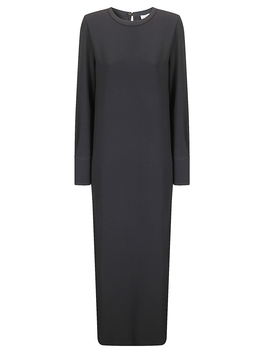 Alberto Biani Button-Back Long Dress With Side Slit