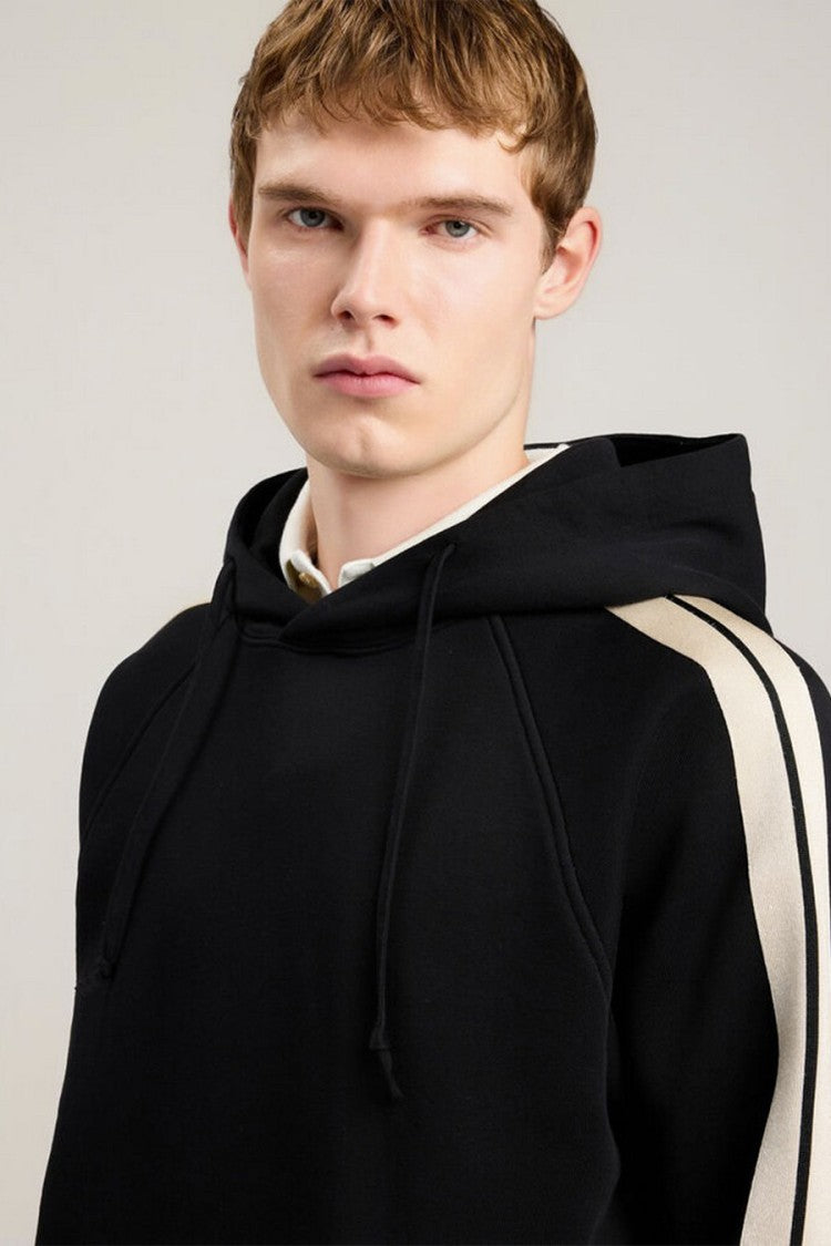 Palm Angels Black Cotton Printed Hoodie
