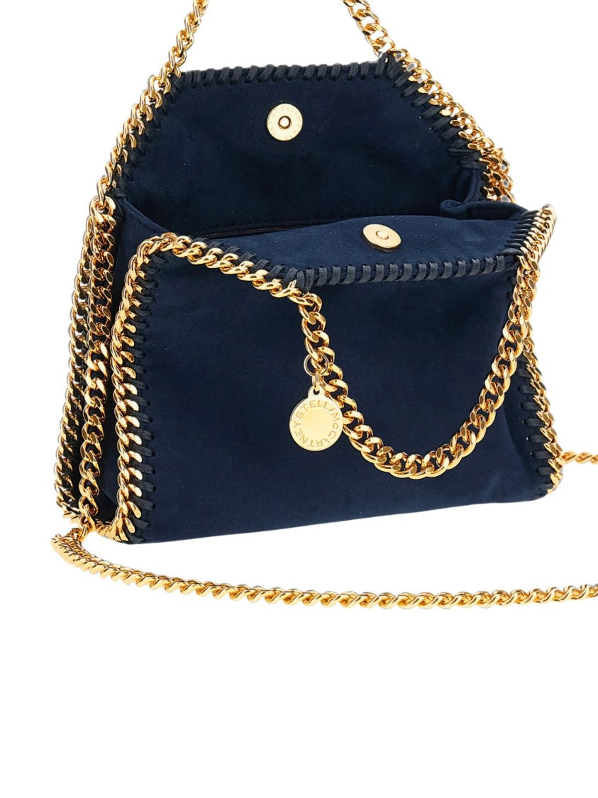 Stella Mccartney Navy Falabella Chain-Trimmed Shoulder Bag