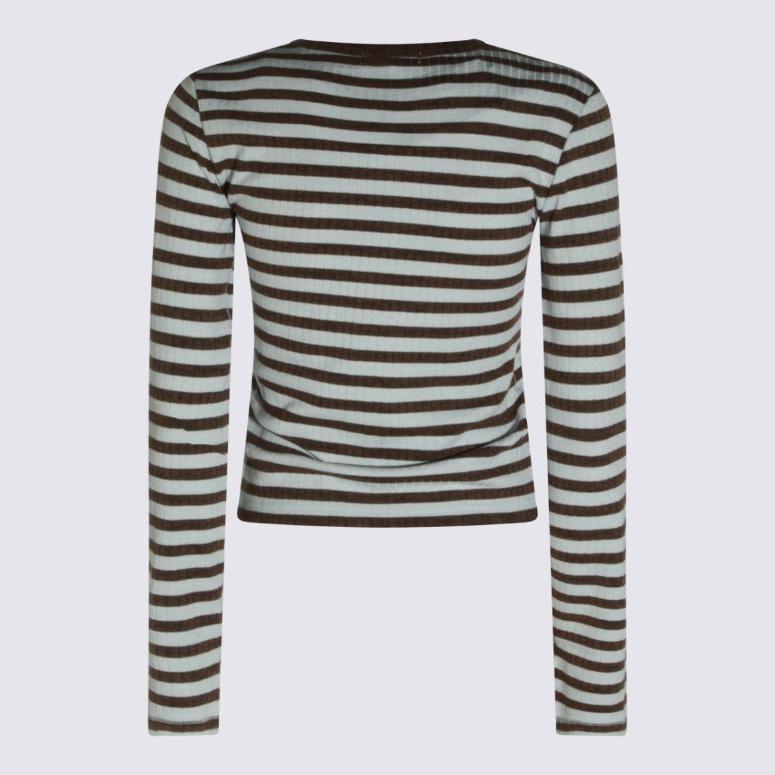 Rag & Bone Horizontal Striped Fitted Cardigan Sweater With Button Detail