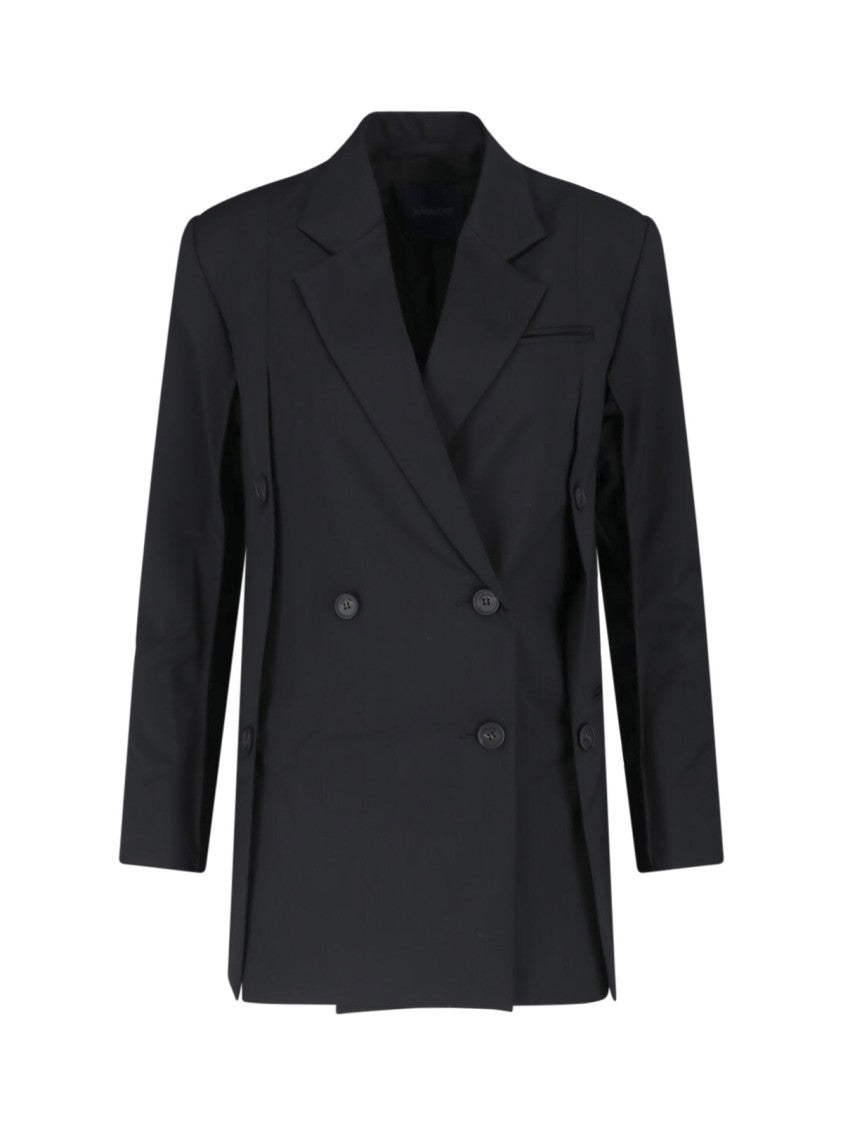 Eudon Choi Black Beatrice Double-Breasted Virgin Wool Blazer