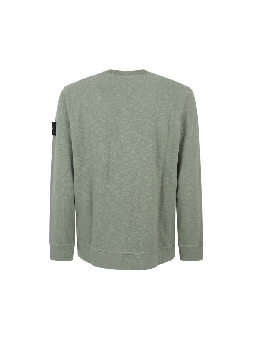 Stone Island Green Cotton Sweatshirt