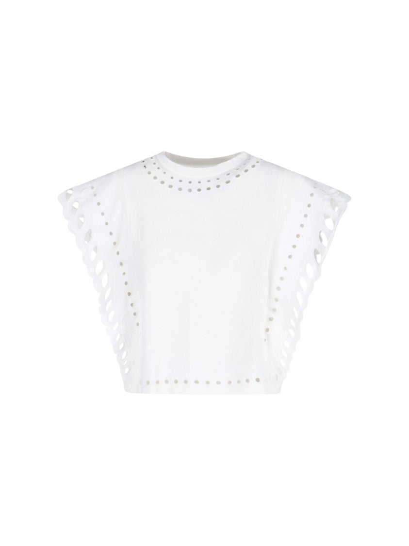 Isabel Marant Étoile Classic Round Neck White T-Shirt With Lightweight Fabric