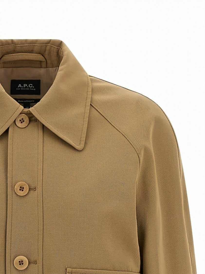 A.P.C. Structured Beige Jacket With Classic Collar