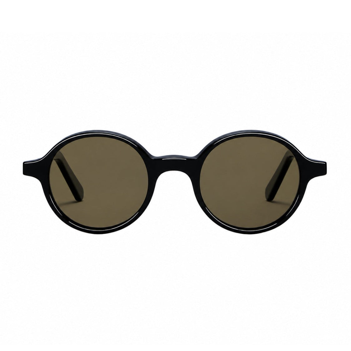 L.G.R. Geometric Black Acetate Sunglasses With Polarized Brown Lenses