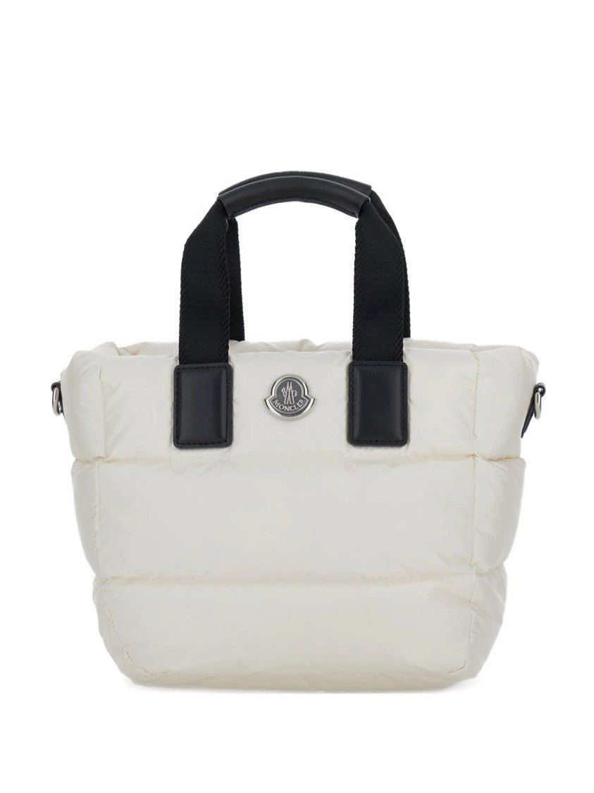 Moncler White Mini Caradoc Quilted Tote Bag