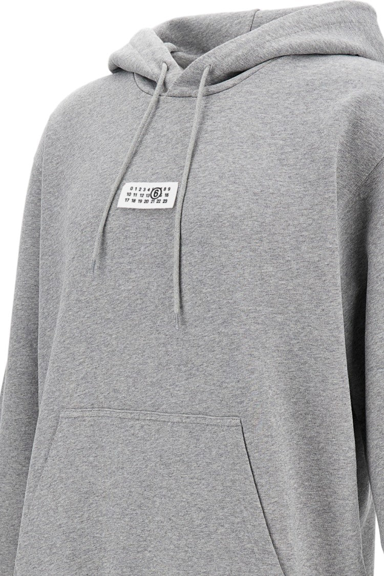 Mm6 By Maison Margiela Grey Oversized Cotton Hoodie With Front Pocket