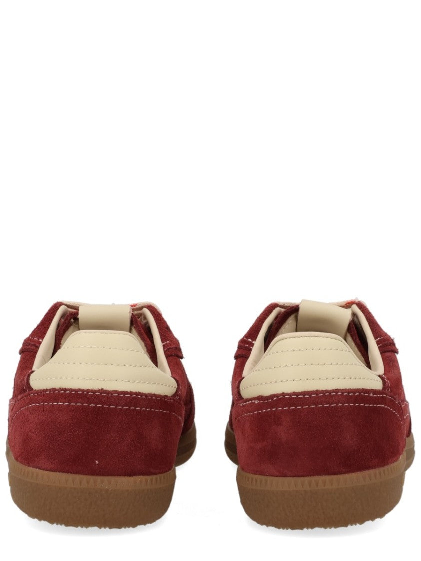 Alohas Burgundy Suede Perforated Retro Sneakers