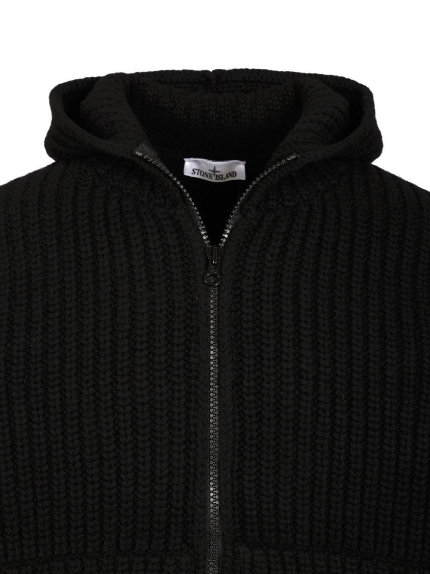 Stone Island Classic Black Sweater In Cashmere-Wool Blend