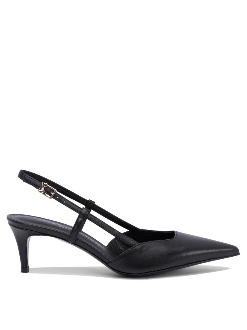 Sergio Levantesi Pointed Toe Slingback Heeled Shoes In Leather