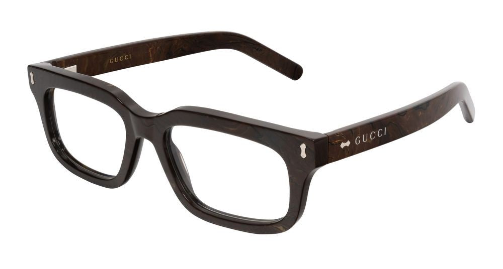 Gucci Brown Metallic Accents Oversized Square Sunglasses