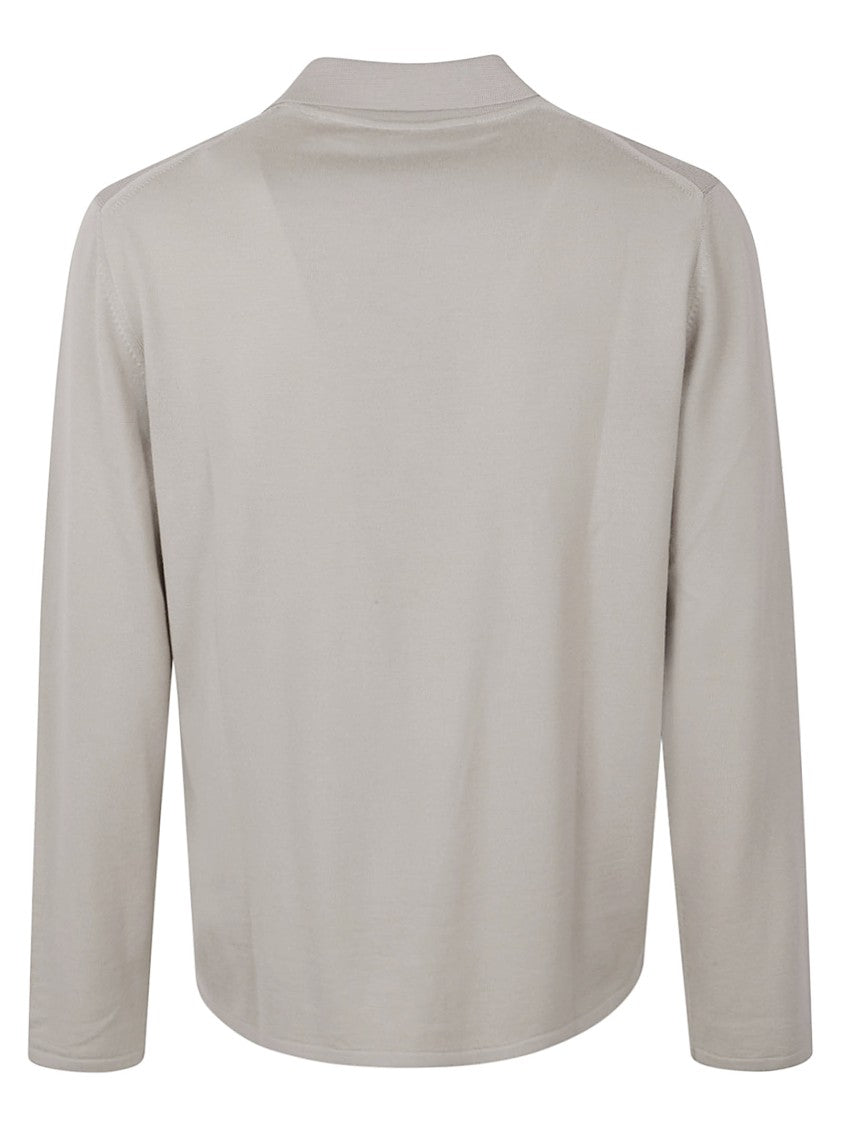 Valentino Garavani Long-Sleeve Polo Shirt With Vlogo In Fine Virgin Wool