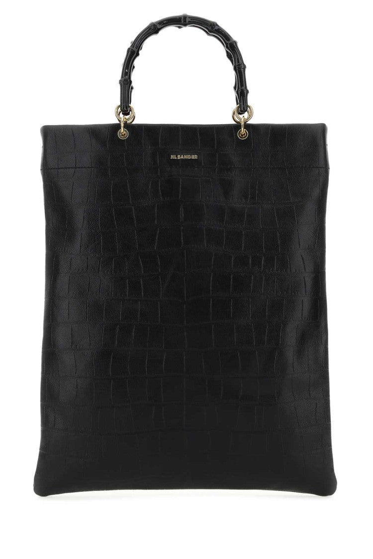 Jil Sander Black Leather Medium Shopping Bag