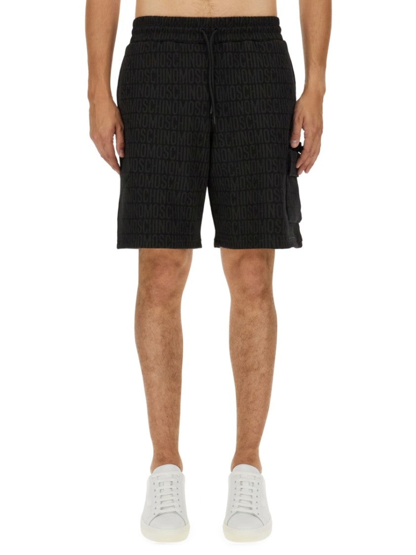 Moschino Relaxed Fit Black Bermuda Shorts