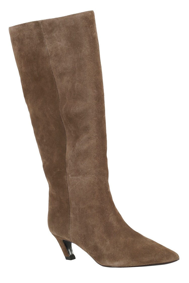 Ash Mid-Calf Pointed Toe Suede Boots