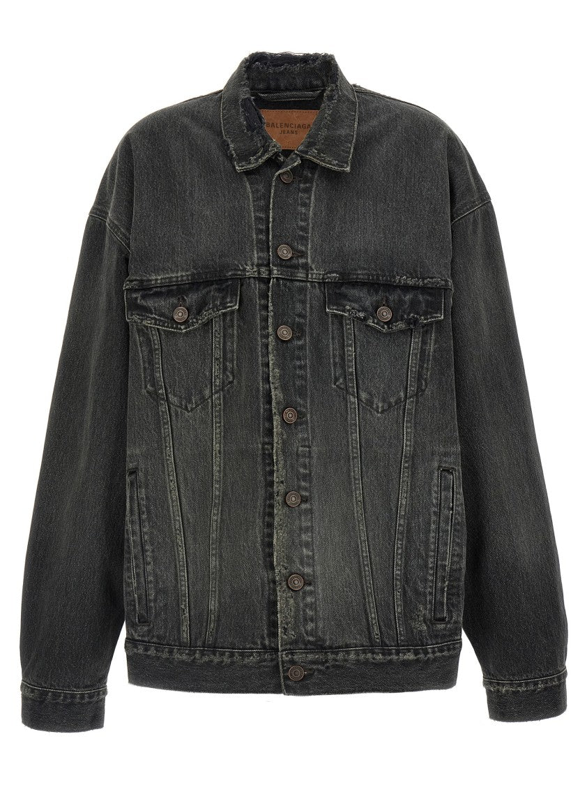 Balenciaga Denim Jacket With Used Effect