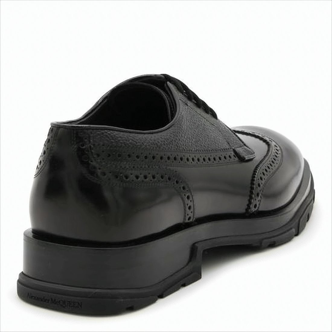 Alexander Mcqueen Leather Wingtip Loafers With Brogue Detailing