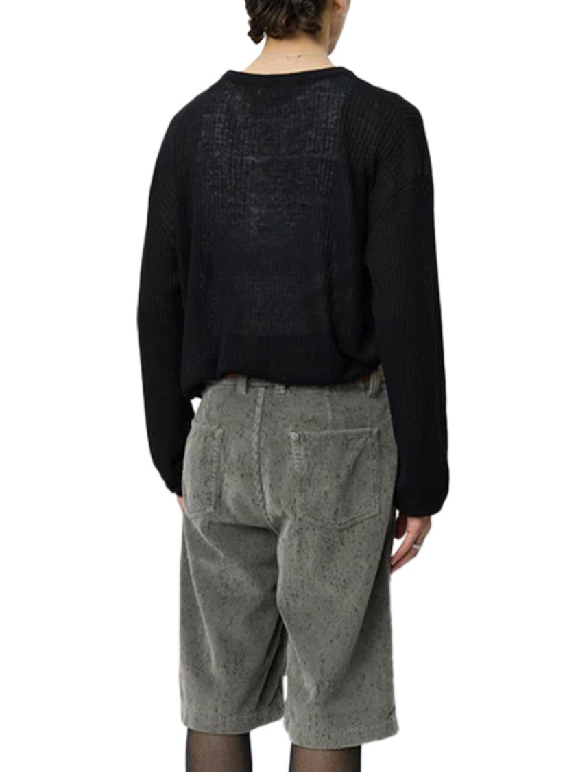 Mfpen Knee-Length Trousers With Relaxed Fit And Textured Fabric