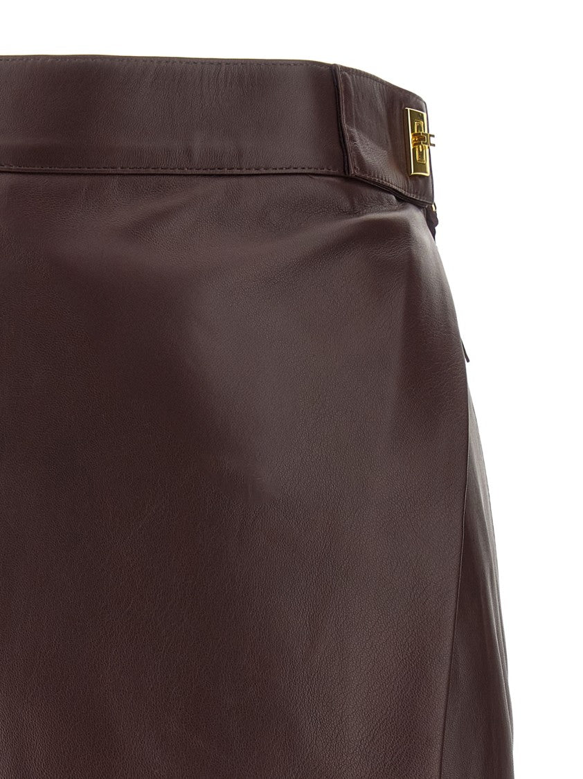Elisabetta Franchi Nappa Leather Mini Skirt