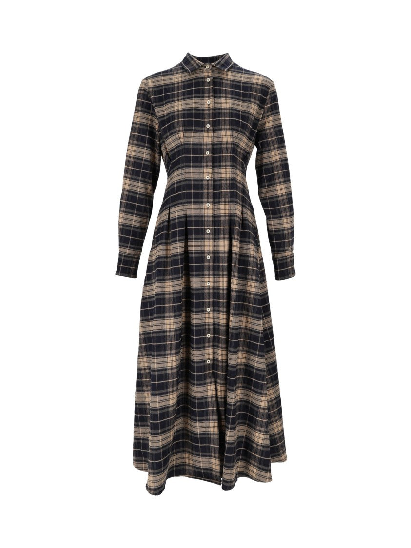 Mc2 Saint Barth Alys Tartan Flannel Midi Dress