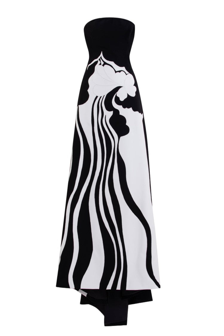Saiid Kobeisy Strapless Embroidered Crepe Dress