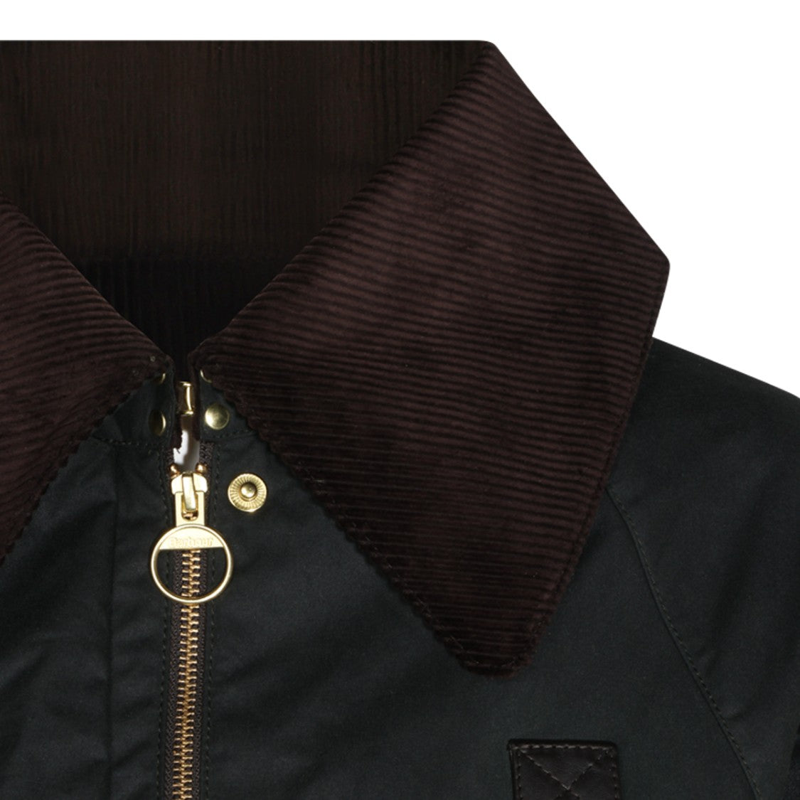 Barbour Dark Waxed Corduroy Collar Jacket