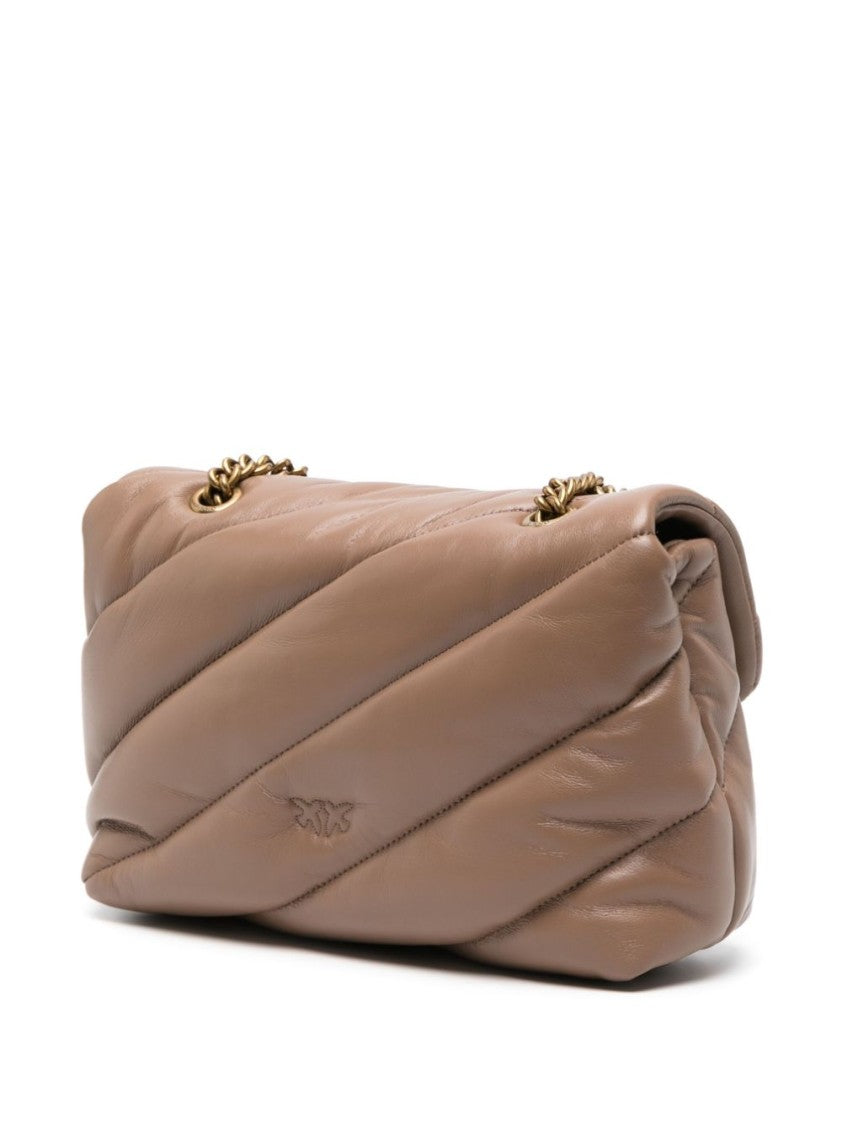 Pinko Quilted Calf Leather Shoulder Bag