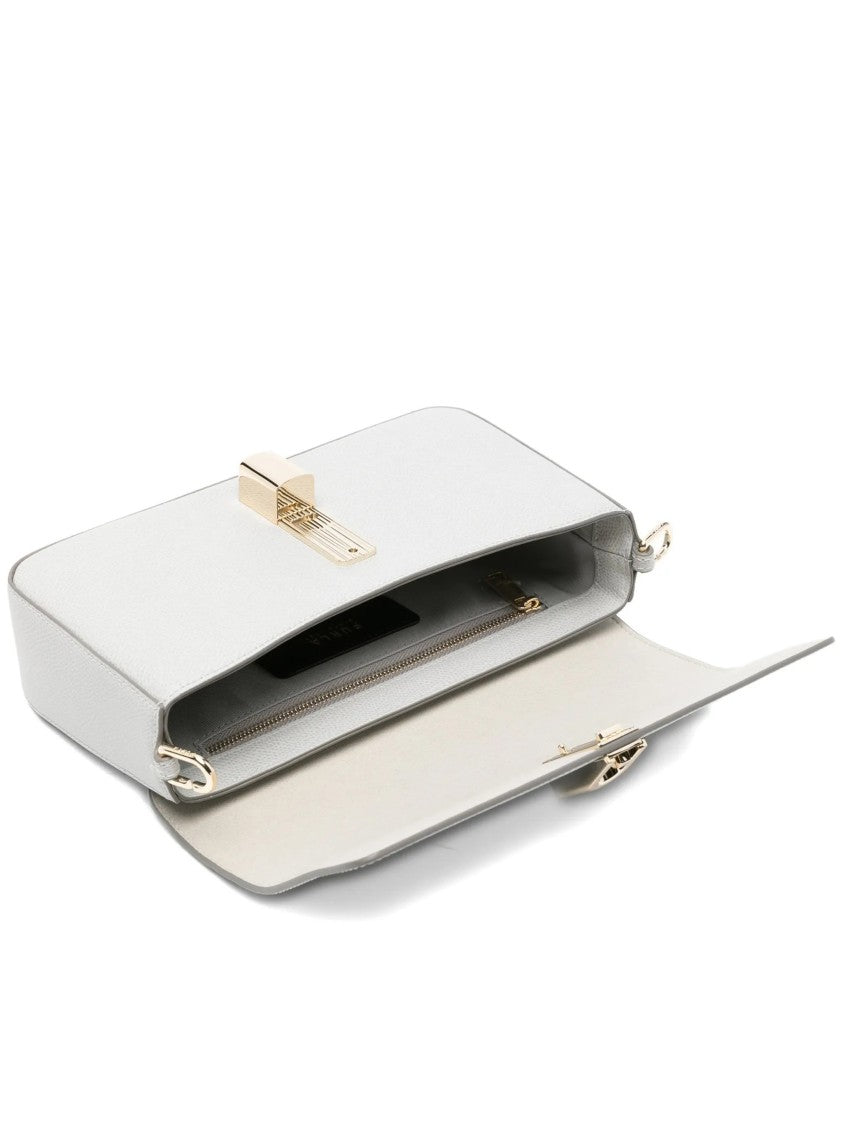 Furla Iride S Textured Leather Gold Clasp Clutch