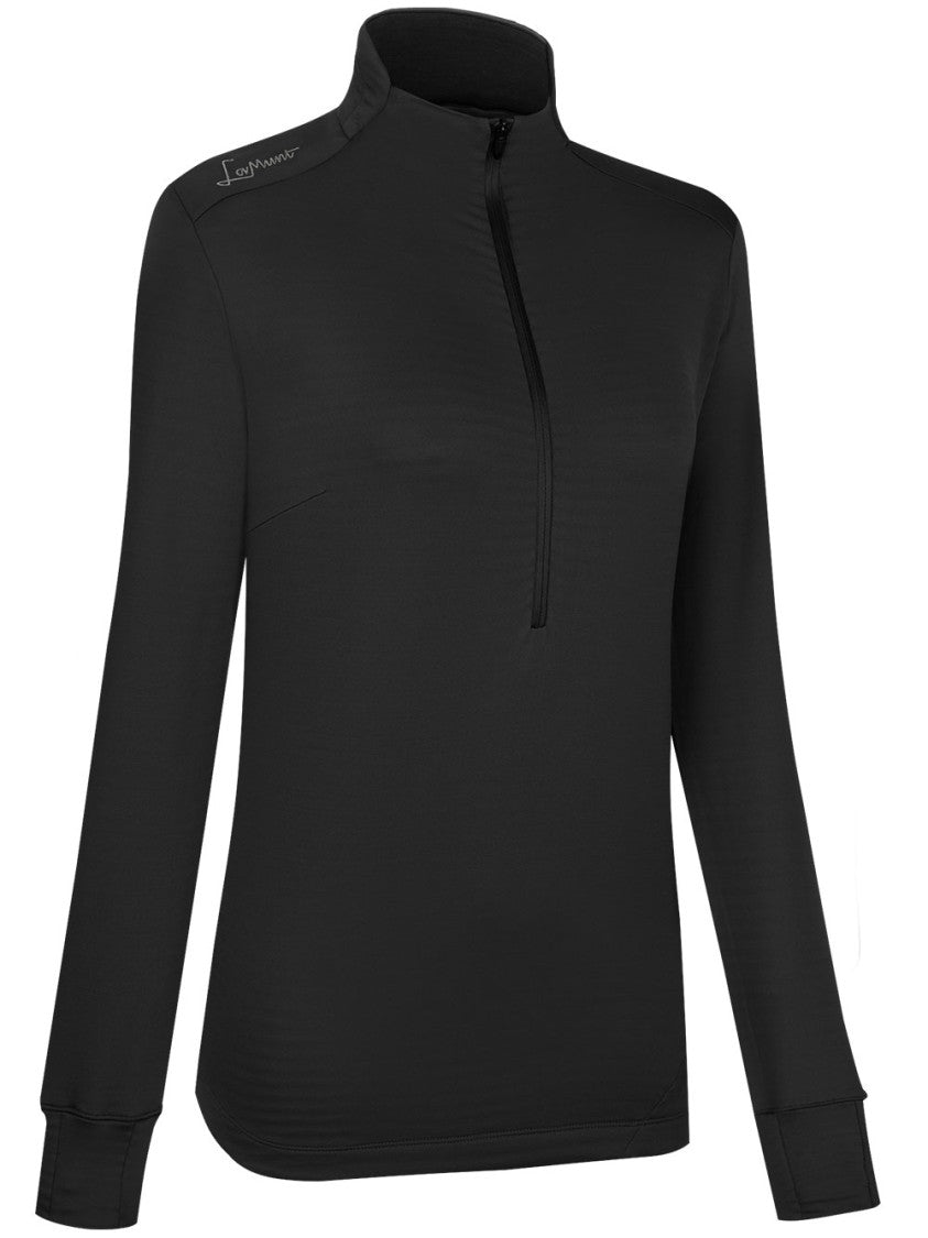 Lamunt Black Nora Long Sleeve High-Collar Top