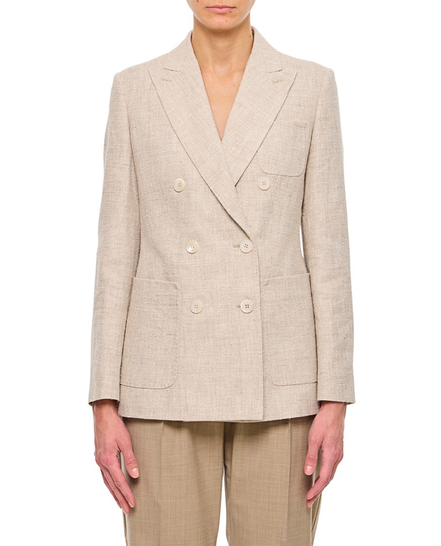 Max Mara Targa Double-Breasted Linen Blazer