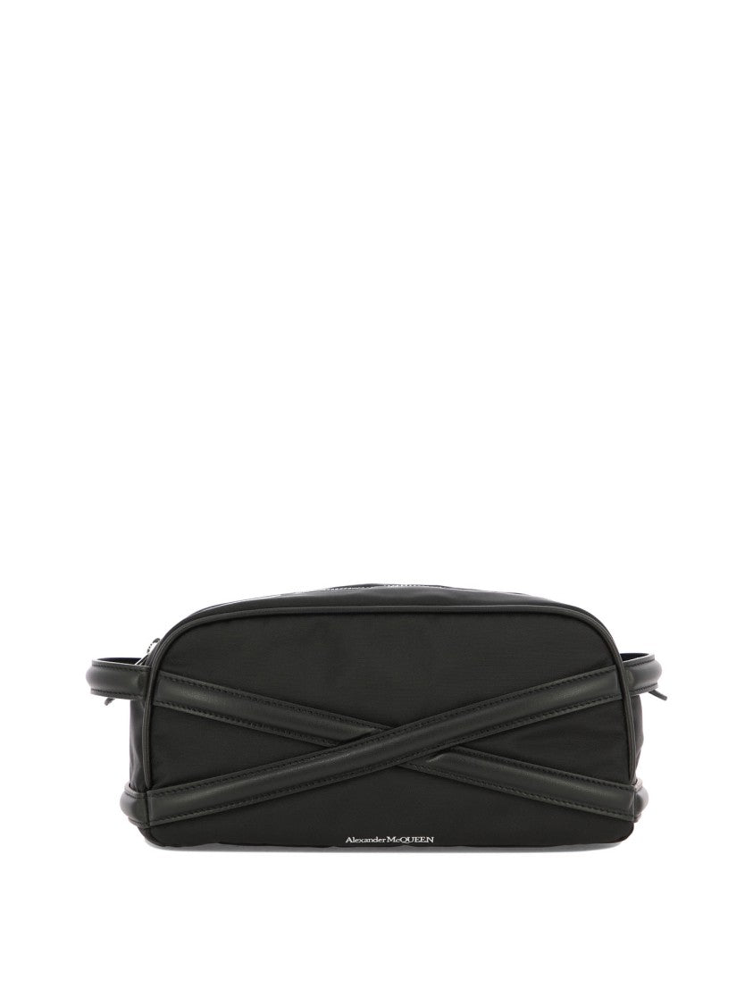 Alexander Mcqueen Rectangular Pouch With Leather Strap Details