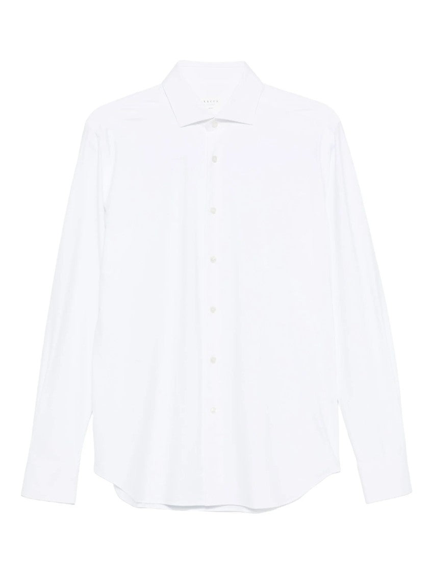 Xacus White Minimalist Long-Sleeve Shirt