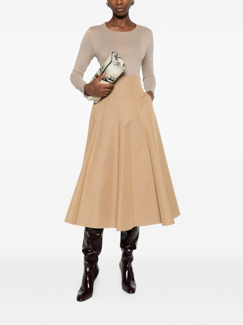 Majestic Filatures Beige Cotton-Cashmere Blend Sweater With Round Neckline