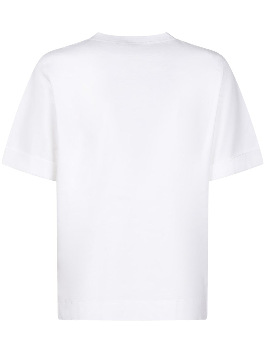 Brunello Cucinelli Cropped T-Shirt With Classic Round Neckline