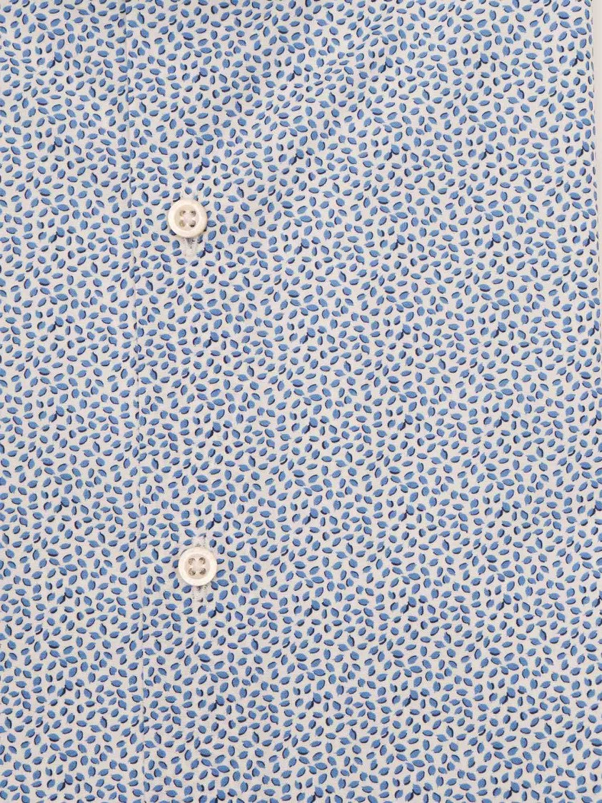 Sartoria Del Campo-Sonrisa Leaf Pattern Cotton Casual Shirt