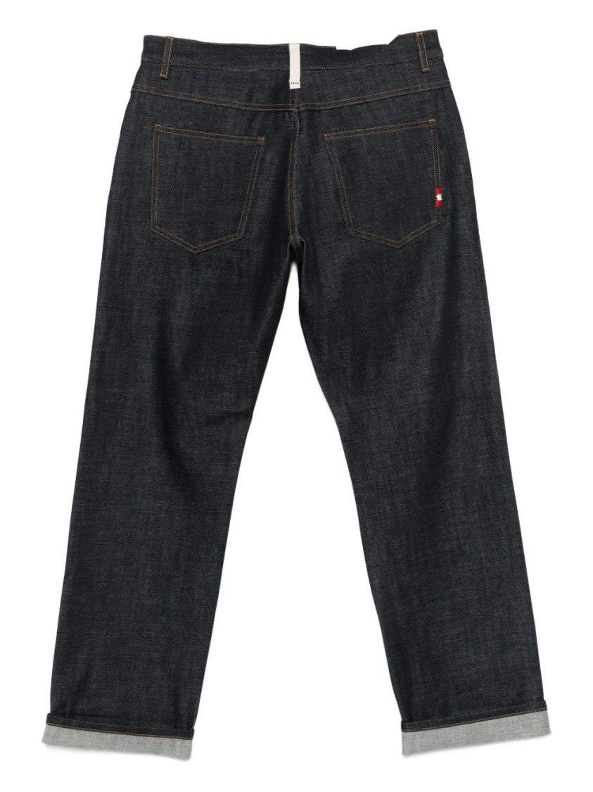 Amish Straight-Leg Denim Jeans With Five-Pocket Design