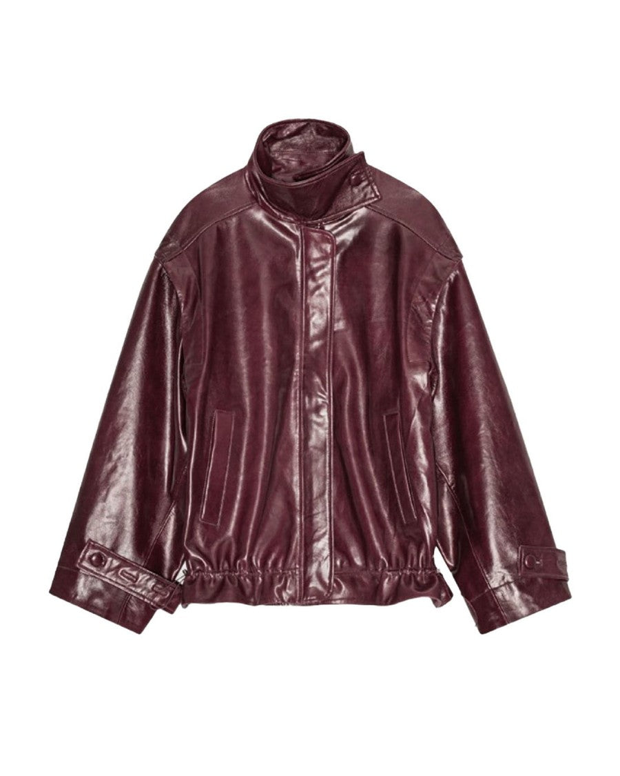 Remain Oversized Leather Jacket – Bordeaux