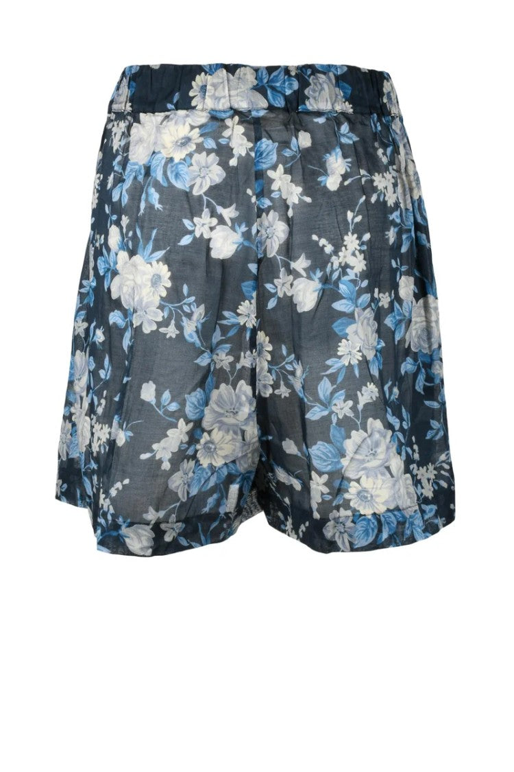 Semi Couture Blue Floral Cotton Shorts