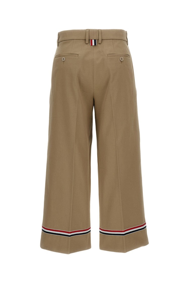 Thom Browne Beige Cotton Gabardine Chino Trousers