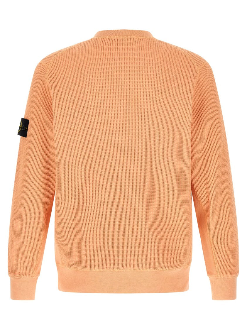 Stone Island Honeycomb Fleece Sweatshirt With Ribbed Side Inserts