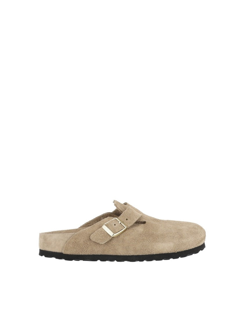 Birkenstock Taupe Boston Exq Suede Narrow-Fit Sandals