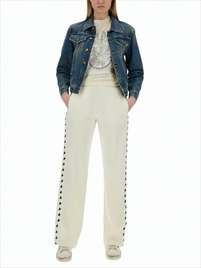 Golden Goose Structured Cropped Denim Jacket With Vintage Finish