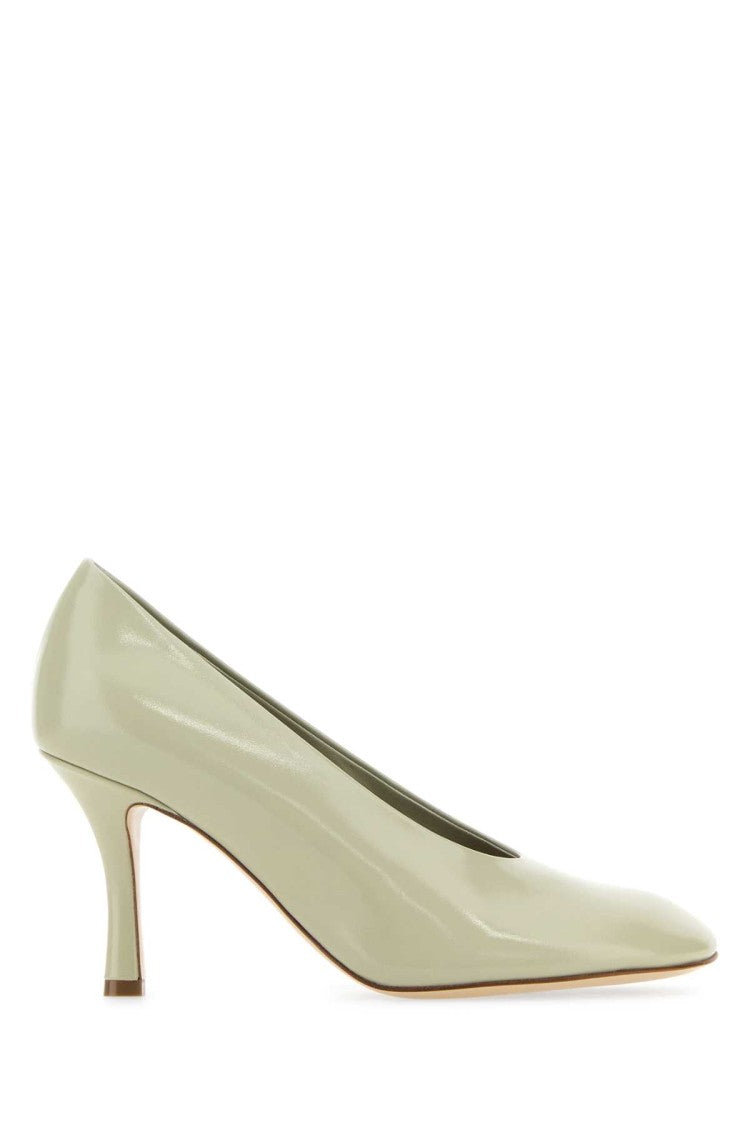 Burberry Dove Grey Leather Baby Pumps