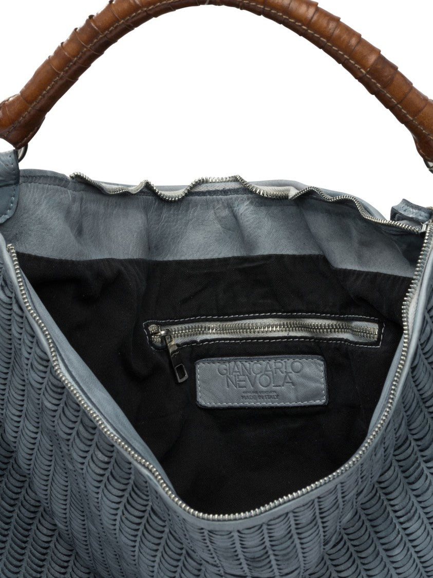Giancarlo Nevola Textured Blue Shoulder Bag