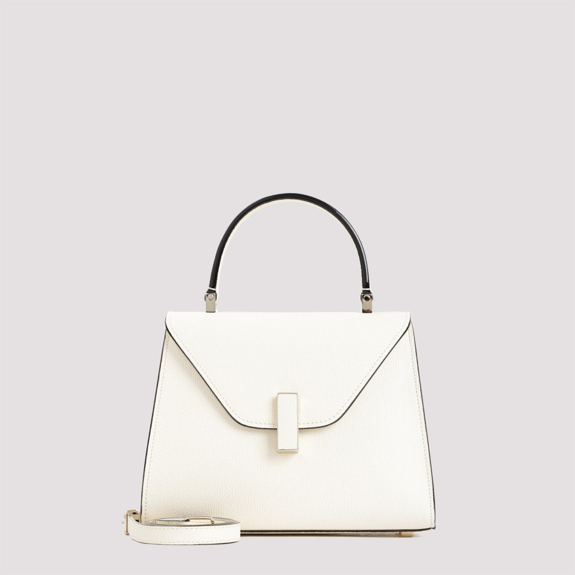 Valextra White Iside Top Handle Mini Bag