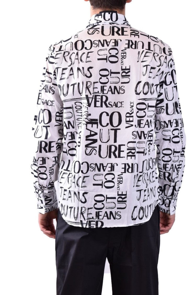 Versace Jeans Couture Baroque Print White Long-Sleeved Shirts