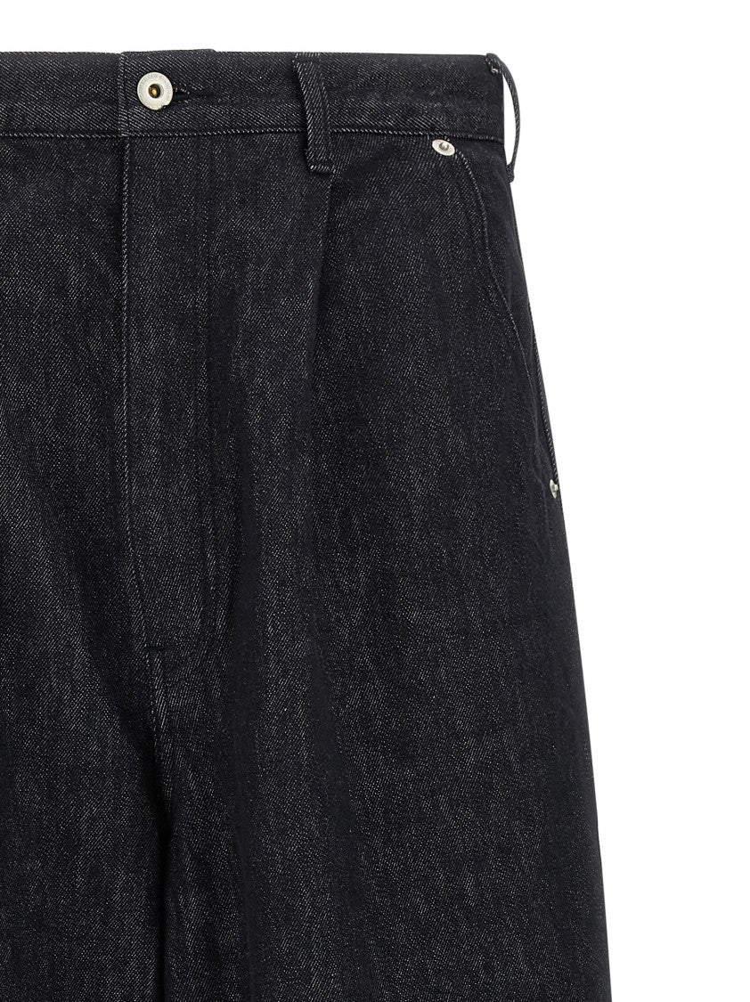 Comme Des Garçons Garment-Dyed Black Rigid Denim Wide Leg Jeans